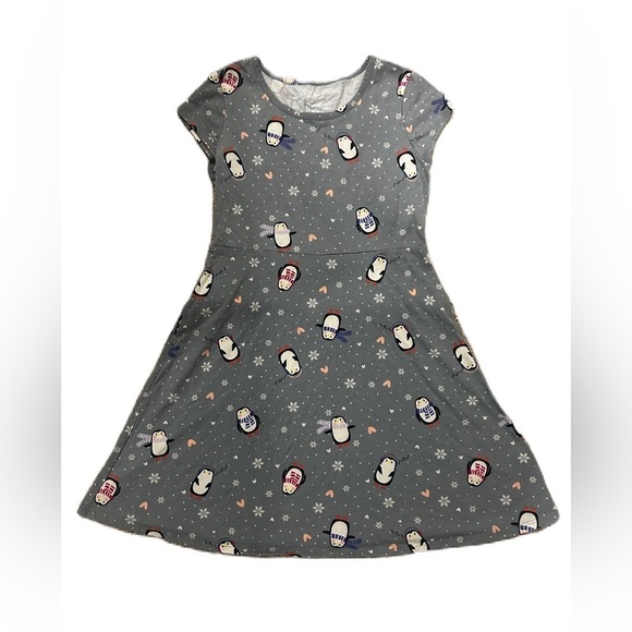 wonder nation Other - NWOT Wonder Nation Gray Penguin Print Dress Sz. Large-10/12